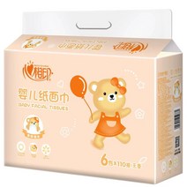 슬림티슈 코푸는 휴지 각티슈 리필 심상 인쇄 베이비 페이퍼 무향 소프트 흡수 신생아용 1리터 6팩 110뽑기 가정용 종이 뽑기, 01 패키지1