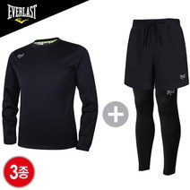 에버라스트 프로선수용 다이어트땀복+우븐 4부 반바지+테크핏 타이즈 3종 세트 E-534U+E-898PBK+E-958UBK 스포츠 상하의 3종 세트 택1