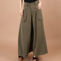 Makone 봄여름 가을겨울셋트 빅사이즈 와이드팬츠 여성롱바지 치마바지 패션 부 플레어바지 와이드스타일
