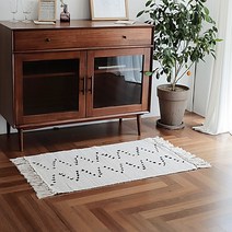 까르다 화이트모던 테슬포인트 소형러그