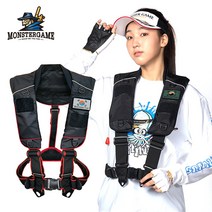 22년형 국산 자동팽창식 구명조끼 몬스터게임 MG-01 에드온, 베이직 (블랙)