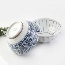 마루이 일본 도자기 식기세트, 면기 2P, 기꾸&아이조메