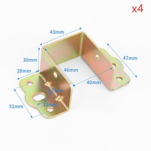 앵글브라켓 4개/몫 냉간 압연 강철 Bedstead 고정 액세서리 침대 빔 편리한 최대 코너 브래킷 옷장 커넥터, 07 C1
