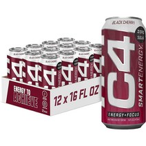 Cellucor C4 스마트 에너지 드링크 프리덤 아이스 16온스 12팩, Black Cherry_12 Fl Oz (Pack of