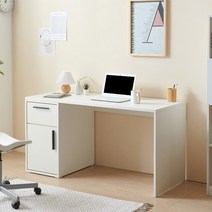 리오름 1400 USB형 본체 서랍장 책상세트, 화이트