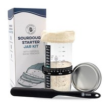 Cultures for Health Sourdough 스타터 병 키트 | 사워도우 빵을 위한 쉬운 DIY 빵 만들기 키트 | 수제 빵을 위한 필수 베이킹 용품 | 주걱 베이킹 세트