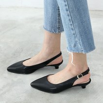 슈벨 여성 스틸레토 쿠션 로우힐 슬링백플랫 타샤 4cm
