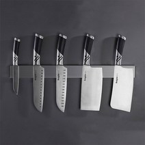 주방 칼꽂이 마그네틱 자석 거치대 접착식 벽걸이 나이프바 통풍형 칼거치자석 40cm, 블랙