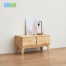 사사가구 토비 자작나무원목 800 2칸서랍 좌식화장대 테이블, 내추럴