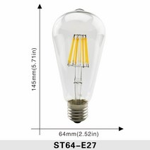 2w 4w 6w 8w e27 e14 레트로 에디슨 led 필라멘트 전구 램프 220v 240v 전구 c35 g45 a60 st64 g80 g95 g125 glass vintage, g125 e27, 차가운 흰색