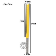 목공 트리머비트 세트 6.35mm 생크 cnc 솔리드 초경 밀링 커터 목공 라우터 비트 조각 나무 도구 2 플루트 확장 트리머 엔드 밀, 6.35 x 9.52 x 76