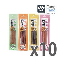 탱탱이네 참좋은간식 길개먹개 (2개입)x10봉 강아지스틱트릿 져키 육포 간식, 연어 10봉