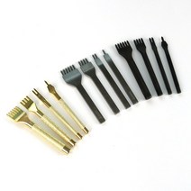 아유디 가죽공예 다이아몬드 치즐 3mm 4mm 5mm 6mm 세트, 블랙치즐3mm