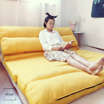 1인용 쇼파 접이식 토퍼 푹신한 거실 침실 베드, 120x220 하늘색(면마 원단)