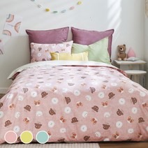 [키즈돔] [침대] 도그스 샤틴 차렵이불+베개커버 3colors