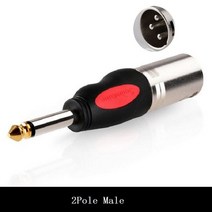 Gold plated 2/3 Pole 6.35mm male to 3Pin XLR female/male Audio Signal Converter Plug Mic Microphone, 01 2 Pole Male