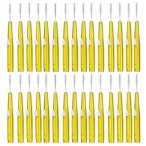 0.6mm 치간 브러시 치아 소프트 덴탈 피크 치실 리필 이쑤시개 클리너 청소 도구 60개 600442, Yellow_6.6X3.3cm
