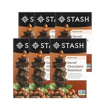 스태쉬티 홍차 디카페인 초콜릿 헤이즐넛 36g 18티백 Stash Tea Black Tea Chocolate Hazelnut Decaf, 6팩