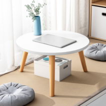 디작소 감성 원형 느티나무 테이블 (40cm) (화이트), one color
