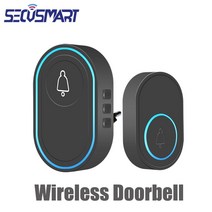 인터폰 비디오폰 home welcome doorbell 지능형 무선 433mhz doorbell 방수 300m remote eu au uk us 플러그 smart door, b, 영국 플러그