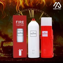 (모스트픽) 차량용 소화기 한블리 차박 캠핑용 주방 가정용 휴대용 간이 스프레이 강화액 비상 안전용품, 소화기 (1P) + 끈거치대 레드 (1P)