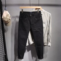 의류 봄가을 스키니 스트레이트핏 흰색 남자 백바지 아저씨 크림색 흰바지 크림진 빽바지 진