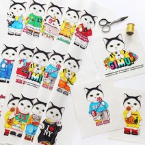 고양이 캐릭터 DIY 린넨 패브릭 커트지 - 기무 미니