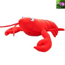 (미인전매) 빨간 대게 가재 인형 자다 품다 수컷 모방 음식 창의 벨벳 장난감 인형 쿠션, 약 32cm