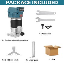 Wolike 전기 트리머 rushss 조각 Slotting 트리밍 기계 나무 라우터 Mkit 1V 배터리에 맞는 1/2, 03 No Battery
