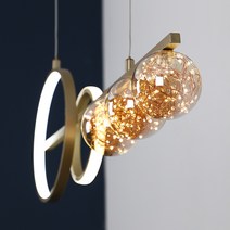 LED 투링써클 펜던트 50W 주백색 샴페인골드 인테리어 식탁등, 50W 주백색(아이보리빛)