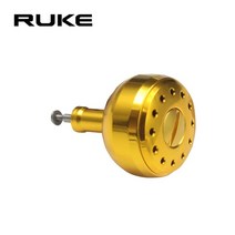 RUKE 낚시 손잡이 손잡이 물레 유형 가공 금속 낚시 릴 손잡이 손잡이 미끼 주조 회전 릴 액세서리, 38MM 골드
