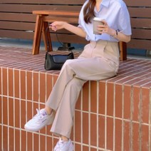 [바보사랑] 여성 레시프 핀턱 와이드 롱 슬랙스 팬츠