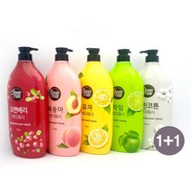 [해피유니몰] (1+1) 두가지 향을 동시에 #샤워메이트 바디워시 1200g, 크린베리+유자