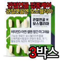 프롬바이오 관절연골 엔 보스웰리아 850mg x 30정 식약처인증 관절영양제 무릎연골영양제 비타민D 아연 셀렌 망간 마그네슘 알약케이스, 3박스, 특가할인