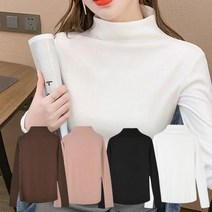 여자 얇은 기모 반폴라티 여성 가을 폴라티 흰색터틀넥