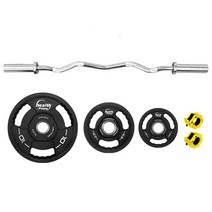 헬스프라자 중량컬바(이지바)+중량원판 세트할인 2종 택1, 38kg