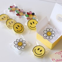 [플로꽁] 스마일 데이지꽃 차량용 석고방향제 5ml 리필향 포함, 컬러데이지꽃, 헤스페리데스