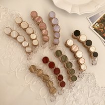 가을컬러 자개 올림머리 마블 투명 헤어 바나나핀 9컬러