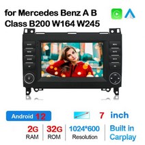 안드로이드올인원 안드로이드 12 6 + 128G 메르세데스 벤츠 B200 W169 W245 비아노 비토 스크린 GPS 내비게이션 멀티미디어 라디오 플레이어 올인원, 2 32G