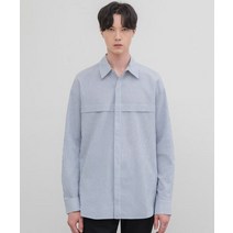 드로우핏 시어서커 오버핏 스트라이프셔츠 블루 SEERSUCKER OVER-FIT 스트립E 셔츠