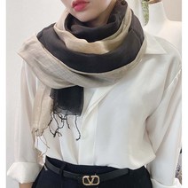 [미스블혹] 실크 투톤 무지 광택나는 롱 머플러