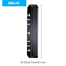갭자 노트북 북마크 눈금자 둥근 구멍 A5/A6/A7 탄성 그리기 도구 부드러운 플라스틱 색인 분리기 플래너, [06] Black-A5