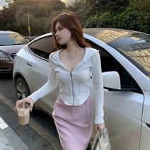 모자 후드 여성 스타일 솔리드 지퍼 업 경기 슬림 클래식 디자인 스트릿의류
