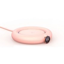 USB 머그 컵 받침대 머그워머 온도유지 보온접시 스마트 USB 머그 워머 커피 차 우유 물 음료 홈 오피스 데스크 용 전 가열 플레이트 음료 따뜻하게 사용 선물 아이디어 휴대용, 핑크컵 없음