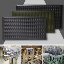 산업 공장 우레탄 발 방진 충격 피로방지 안전매트, 블랙ㅡ40x60