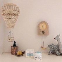 수제 라탄 열기구 모빌 천정 아이방 꾸미기 LED 장식, 색상 분류 열기구  세계 지도