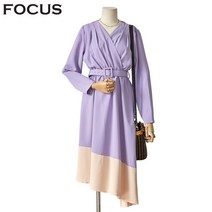 [포커스] 사선배색브이넥원피스 FBS2A7POP0168