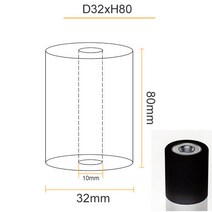 블랙 폴리우레탄 베어링 POM 휠 직경 32mm 구멍 10mm 구동 풀리 음소거 가이드 휠 이중, 32x80, 03 32x80
