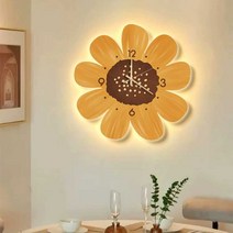해바라기 벽시계 풍수 복들어오는 저소음 돈들어오는, 대형 80cm 조명X