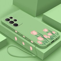 삼성 갤럭시 S23 울트라 로맨틱 수채화 플라워 실리콘 케이스 S22 S21 플러스